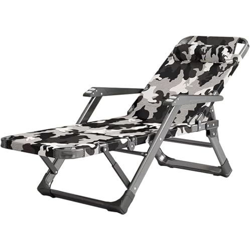 NMVAWIPT Zero Gravity Klappbare Liegestühle for Erwachsene, Liegender Gartenstuhl, Extra Breiter Gartenliegestuhl Mit Fußhocker(Black) von NMVAWIPT