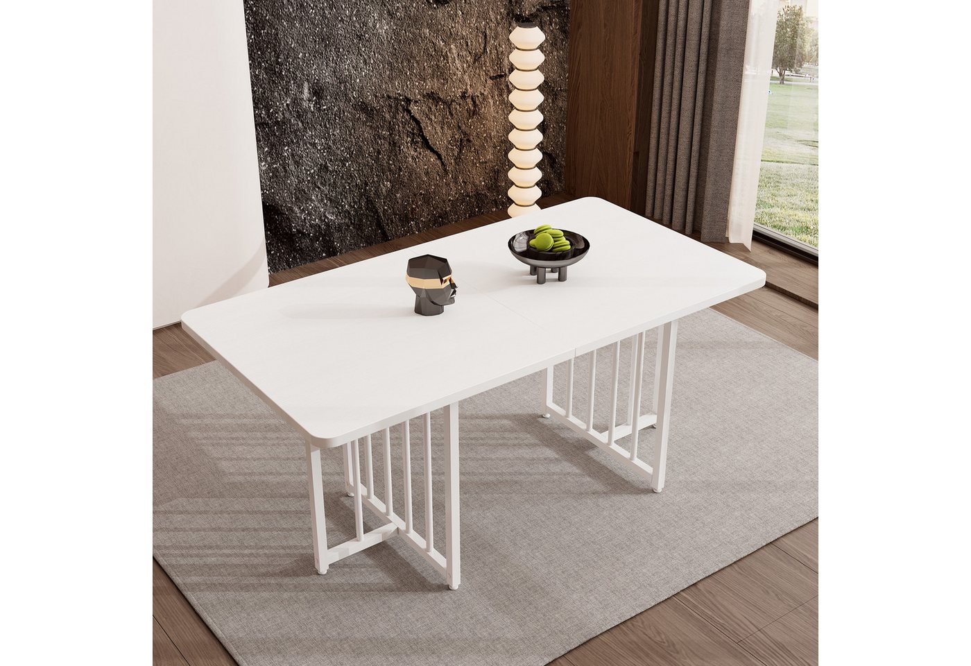 NMonet Esstisch, Küchentisch, Schreibtisch, Arbeitstisch, mit Metallbeine, 158x76x75 cm von NMonet