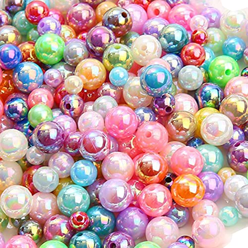 Yiyifor Mixed Colour Pearl 6mm 8mm 10mm ABS Imitat Perle Rund Perlen für Schmuckherstellung (820) von Yiyifor