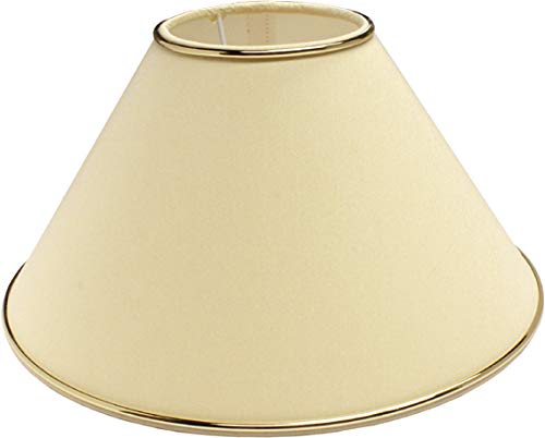Lampenschirm *rund* für Tischlampen, Chintz beige, Goldkante glänzend, Du=25 /Do=10/H=15cm Befestigung unten E27 von NN