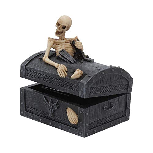 NN Deko Skelett Box Schatulle Skull Schmuckkästchen Halloween Gothic Fantasy 666 von NN