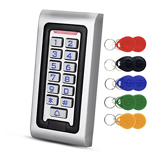 NN99 IP68 Wasserdichte Tastatur für RFID-Zugangskontrolle, regensicher, 125 kHz Lesegerät mit 10 Schlüsselringen von Sebury