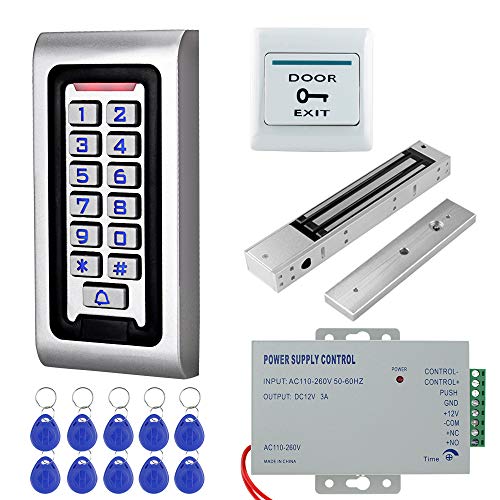 NN99 IP68 wasserdichte RFID Zutrittskontrolltastatur Outdoor + 280KG / 600lbs Elektromagnetverschluss + Netzteil 10 Schlüssel Tor Türschloss System von NN99