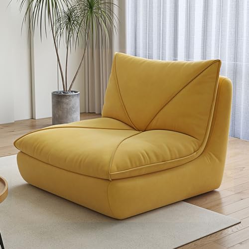 NNBDEY Lazy Floor Sofa Couch, Ecksitzsack für Erwachsene, Tatami-Sofa, Ecksessel-Sofa für Wohnzimmer, Schlafzimmer, Salon, Büro (Farbe: Weiß) (Gelb, Einheitsgröße) von NNBDEY