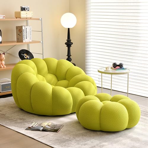 NNBDEY Lazy Sofa, bequemer Sitzsack, Sofasessel mit Ottomane, Sitzsack, Hochdruckschwamm, Moderne Stühle für Wohnzimmer und Schlafzimmer (Farbe: Orange) (Gelb, Einheitsgröße) von NNBDEY