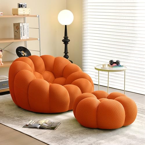 NNBDEY Lazy Sofa, bequemer Sitzsack, Sofasessel mit Ottomane, Sitzsack, Hochdruckschwamm, Moderne Stühle für Wohnzimmer und Schlafzimmer (Farbe: Orange) (Orange, Einheitsgröße) von NNBDEY