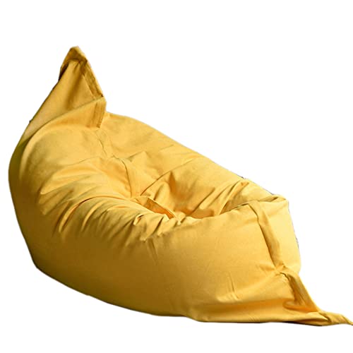 NNBDEY Luxuriöser 5-Fuß-Sitzsack aus gelbem Fell – weicher und Flauschiger runder Sitz für Wohnzimmermöbel, bequemer Schlafsofa-Bezug – ideal für Erwachsene von NNBDEY