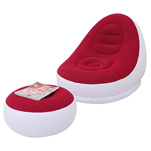 NNBDEY Sitzsack-Stuhl Liegestuhl mit Fußhocker Wohnzimmer Wohnmöbel Gemütliches Klappbares Air Soft Lounger Couch Lazy Sofa von NNBDEY