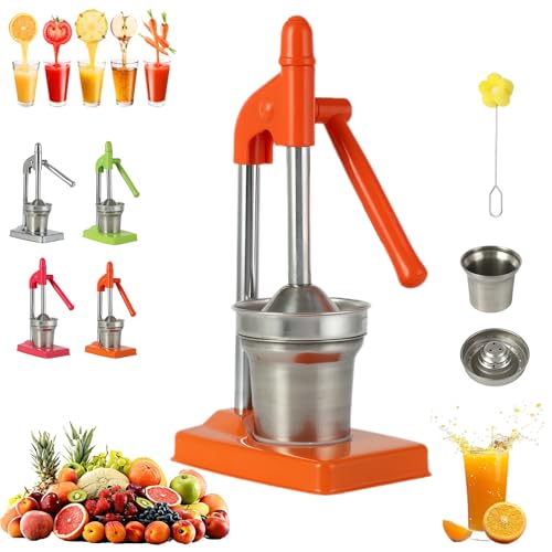 Heavy Duty Countertop Lime Citrus Crush Machine, Cast Iron Juicer Hand Press, for Oranges Lemons Limes, Easy to Clean, Home and Kitchen Essentials (Orange) von NNBWLMAEE
