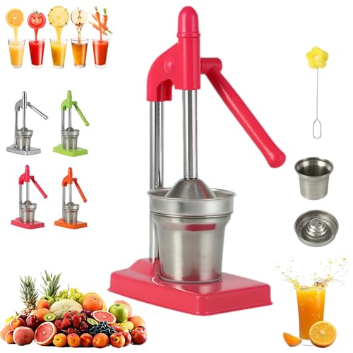 Heavy Duty Countertop Lime Citrus Crush Machine, Cast Iron Juicer Hand Press, for Oranges Lemons Limes, Easy to Clean, Home and Kitchen Essentials (Red) von NNBWLMAEE
