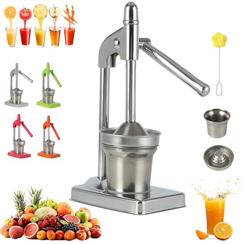 Heavy Duty Countertop Lime Citrus Crush Machine, Cast Iron Juicer Hand Press, for Oranges Lemons Limes, Easy to Clean, Home and Kitchen Essentials (Silver) von NNBWLMAEE