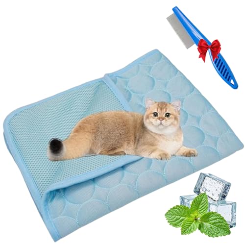 NNBWLMAEE Kittra Cooling Mat for Cats, Comfortable and Breathable Cooling Bed for Cat, Foldable Pet Coolings Pad, Washable Summer Pet Blanket with 3 Layer System Instant Cool Cats Dogs (A,L) von NNBWLMAEE