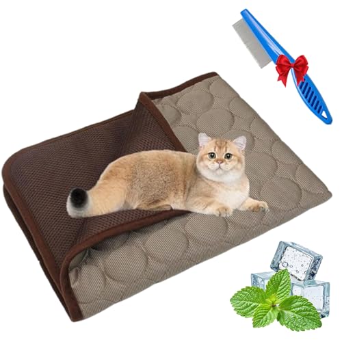 NNBWLMAEE Kittra Cooling Mat for Cats, Comfortable and Breathable Cooling Bed for Cat, Foldable Pet Coolings Pad, Washable Summer Pet Blanket with 3 Layer System Instant Cool Cats Dogs (B,XXL) von NNBWLMAEE