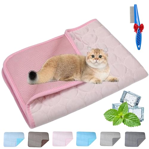 NNBWLMAEE Kittra Cooling Mat for Cats, Comfortable and Breathable Cooling Bed for Cat, Foldable Pet Coolings Pad, Washable Summer Pet Blanket with 3 Layer System Instant Cool Cats Dogs (E,S) von NNBWLMAEE