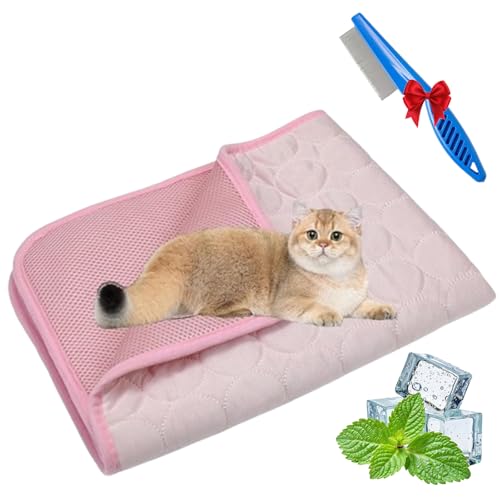 NNBWLMAEE Kittra Cooling Mat for Cats, Comfortable and Breathable Cooling Bed for Cat, Foldable Pet Coolings Pad, Washable Summer Pet Blanket with 3 Layer System Instant Cool Cats Dogs (E,XXL) von NNBWLMAEE