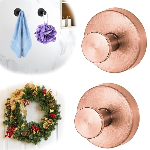 NNBWLMAEE Wasserfeste Saugnapfhaken – 2er-Set, 4er-Set, 6er-Set, robuste Saugnapfhaken, ohne Bohren, bis zu 6,8 kg belastbar, für Dusche, Badezimmer, Glasfenster, Haustürkränze (2Copper) von NNBWLMAEE