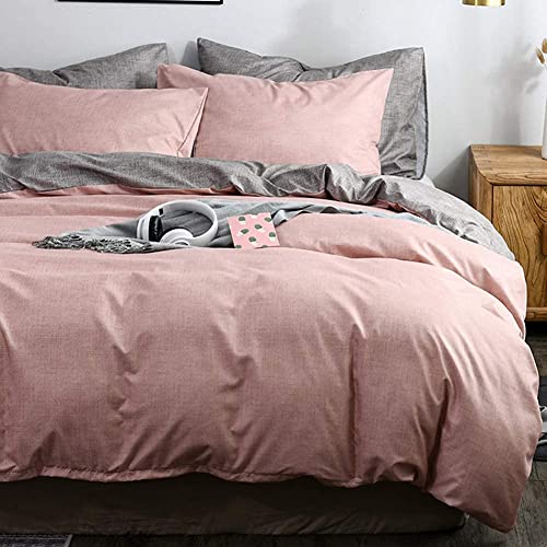 3-teiliges strukturiertes Bettwäsche-Set für Queen-Size-Bett, ultraweich und pflegeleicht, einfacher Stil, Bettwäsche-Set (Full Aprikose) (Blau / Grau Full) (Hellgrün Twin) (Apricot Twin) von NNJFEJFJGMGRU