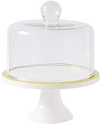 Europäischer Kuchenständer mit Kuppel, 8/10 Kuchenständer aus transparentem Glas, transparent, für Brot, Käse, Konservierungsabdeckung, Obst-Sandwich-Tablett, Keramikplatte, multifunktionale von NNJFEJFJGMGRU