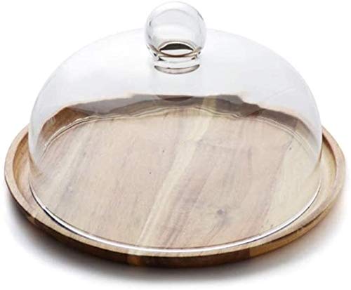 Europäischer Kuchenständer mit Kuppel, Kuchenblech, Dessertteller mit Glasabdeckung, langlebiges Hotel, Dessertgeschirr, Kuchenständer, multifunktionale Servierplatte (Tablett + Glasabdeckung, 15,2 cm von NNJFEJFJGMGRU