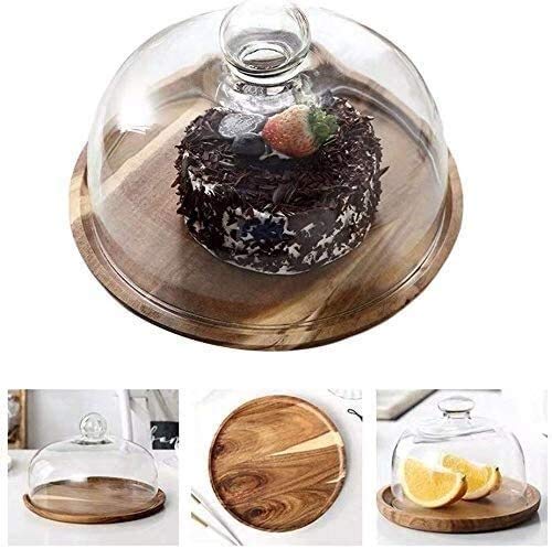 Europäischer Tortenständer mit Kuppel, Tortenständer mit Deckel Holz Kuchenplatte, Home Dessert Obst Konservierung Abdeckung Glaskuppel Chip & Dip Server Restaurant, Multifunktionale Servierplatte Europäischer Tortenständer mit Kuppel, Tortenständer mit Deckel Holz Kuchenplatte, Home Dessert Obst Konservierung Abdeckung Glaskuppel Chip & Dip Server Restaurant, Multifunktionale Servierplatte von NNJFEJFJGMGRU