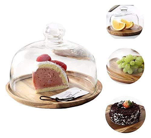 Europäischer Tortenständer mit Kuppel, Tortenständer mit Deckel Holz Kuchenplatte, Home Dessert Obst Konservierung Abdeckung Glaskuppel Chip & Dip Server Restaurant, Multifunktionale Servierplatte Europäischer Tortenständer mit Kuppel, Tortenständer mit Deckel Holz Kuchenplatte, Home Dessert Obst Konservierung Abdeckung Glaskuppel Chip & Dip Server Restaurant, Multifunktionale Servierplatte von NNJFEJFJGMGRU