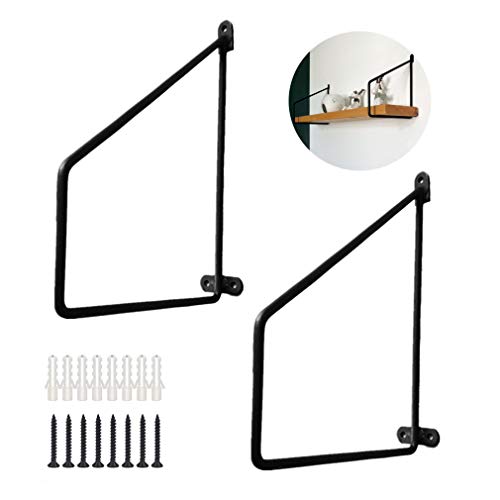 Regalhalterung, Wandregalhalterung, rechtwinklige Halterung, Vintage-Design, Gusseisen, dekorativ, schwebende Regalhalterung, für Garage, Haus, Garten, Büro, mit Schraubenzubehör (schwarz, 40 cm, 2 Regalhalterung, Wandregalhalterung, rechtwinklige Halterung, Vintage-Design, Gusseisen, dekorativ, schwebende Regalhalterung, für Garage, Haus, Garten, Büro, mit Schraubenzubehör (schwarz, 40 cm, 2 von NNJFEJFJGMGRU