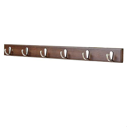 Wandaufhängung, Büro, Massivholz, Schlafzimmer, kreativer hängender Kleiderständer (Farbe: Braun, Größe: 6 Haken) von NNJFEJFJGMGRU