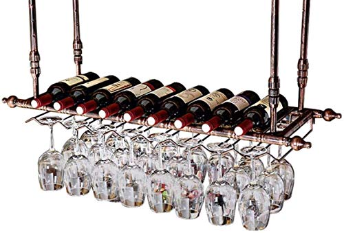 Weinhalter 0JJ01 Retro-Deckenregal, Weinflaschenhalter, Weinglasregal, höhenverstellbar, für Tassen, Stielgläser, zum Aufhängen, schwimmendes Weinregal, Weinhalter 0JJ01 (120 x 30 cm) von NNJFEJFJGMGRU