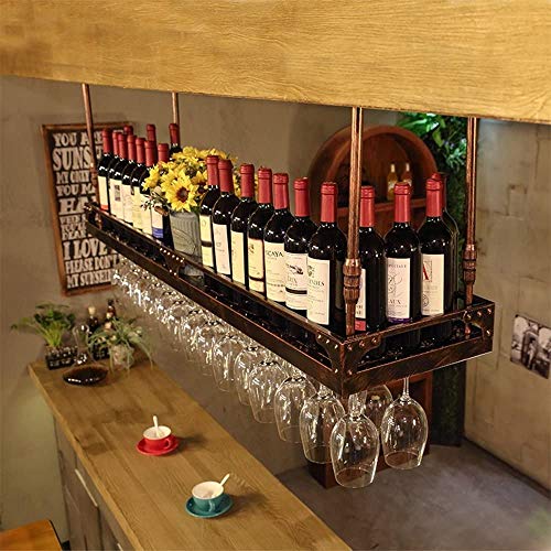 Weinregal, Eisen, Schwarz/Bronze, umgekehrt, Weinbecherhalter, Becherhalter und 2 Größen 0JJ01 (Farbe: Schwarz, Größe: 1003510 cm) (Bronze 100 x 35 x 10 cm) von NNJFEJFJGMGRU