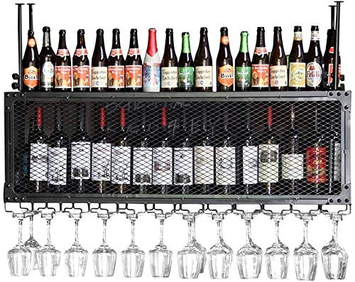 Weinregal, Stahl, Schwarz/Bronze, Hängeflaschen/Gläser/Grünpflanzen, einziehbarer Galgen, geeignet für die meisten Gläser, doppelte Aufbewahrung, geeignet für viele Anlässe, Gitterumrandung (schwarz Weinregal, Stahl, Schwarz/Bronze, Hängeflaschen/Gläser/Grünpflanzen, einziehbarer Galgen, geeignet für die meisten Gläser, doppelte Aufbewahrung, geeignet für viele Anlässe, Gitterumrandung (schwarz von NNJFEJFJGMGRU