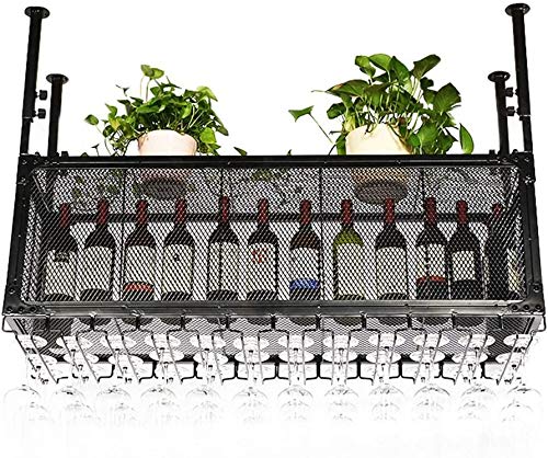 Weinregal, Weinregale, Vintage-Stil, Deckenregale, Metall, Eisen, verstellbare Höhe, Weinflaschenhalter, Kelchregal, kreative Bar-Dekoration, Ausstellungsregal, schwarz, 60/80/100/120/150 0JJ01 (120 x Weinregal, Weinregale, Vintage-Stil, Deckenregale, Metall, Eisen, verstellbare Höhe, Weinflaschenhalter, Kelchregal, kreative Bar-Dekoration, Ausstellungsregal, schwarz, 60/80/100/120/150 0JJ01 (120 x von NNJFEJFJGMGRU