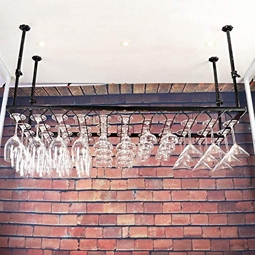 Weinregal aus verzinktem Stahlrohr, Schwarz/Bronze/Weiß, kreativer Getränkehalter und 3 Größen 60 cm, bis zu 20 Tassen 90 cm, bis zu 32 Tassen 120 cm, bis zu 44 Tassen (Bronze, 90 x 35 cm) von NNJFEJFJGMGRU