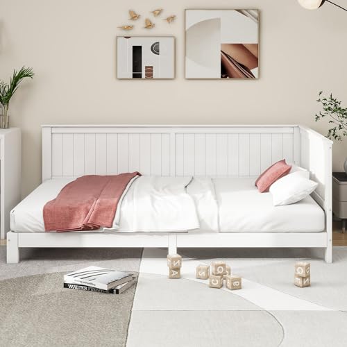 NNJN Schlafsofa Einzeltagesbett aus Holz, Kinderbett,90 * 200 cm (weiß) von NNJN