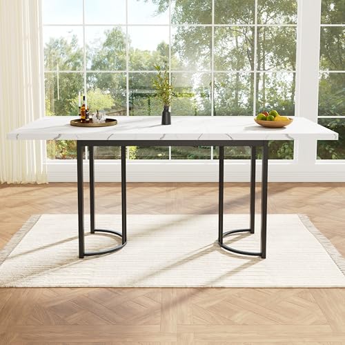 NNJN Teleskoptisch,Ausziehbarer Esstisch,platzsparender Küchentisch, Gestell aus Metall Rechteckiger Esstisch für Esszimmer Wohnzimmer (140-179.5×80cm) von NNJN