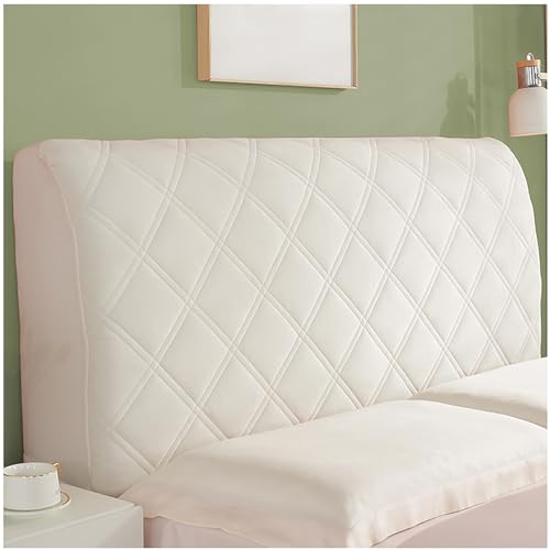 NNSMUN Bettkopfteil Hussen All-Inclusive Kopfteilbezug Bett Kopfteil Bezug für Bett Bettrückwand überzug Stretch Abdeckung Kopfteil Polster Bett Kopf RückenlehneBezug (Weiß (B),160CM) von NNSMUN