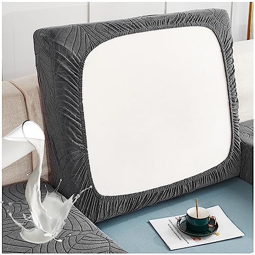 NNSMUN Sofa Sitzkissenbezug, Stretch Sofabezug, rutschfest Sofa überzug 1/2/3 Sitzer, Jacquard Sofahusse Couchbezug Leicht und Atmungsaktiv (Dunkelgrau,Großer 3-Sitzer) von NNSMUN