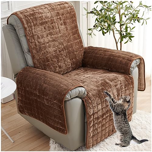 Sofa Armlehnenbezüge, Sesselschoner Sesselauflage, Fernsehsessel Schutzbezug Anti-Rutsch, Relaxsessel Bezüg Sesselüberzug für Zuhause mit Kindern und Haustieren Hund (Kaffee,1 Sitz (53*190cm)) von NNSMUN