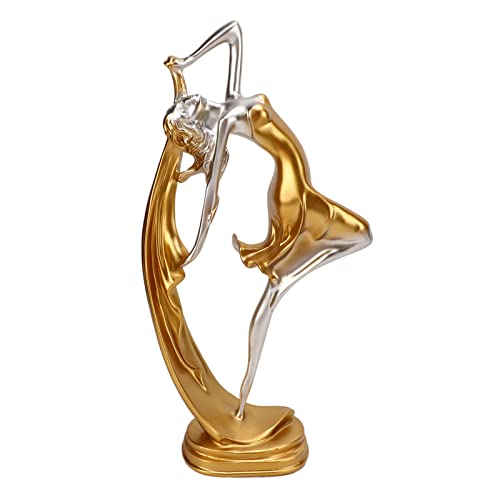 NNXHWY Tanzende Mädchen-Statue, Goldfarben, Elegante Tanzende Mädchen-Basteldekoration für Wohnzimmer, Schlafzimmer, Weinschrank, Schreibtisch, TV-Schrank von NNXHWY