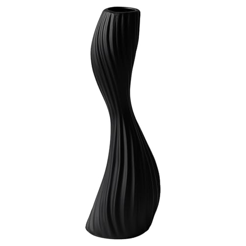 NNYCC Hohe Keramikvase für den Boden 40cm, Moderne Blumenvase Heimdekoration für Wohnzimmer Tisch Kaminsims Eingangsbereich,Schwarz NNYCC Hohe Keramikvase für den Boden 40cm, Moderne Blumenvase Heimdekoration für Wohnzimmer Tisch Kaminsims Eingangsbereich,Schwarz von NNYCC