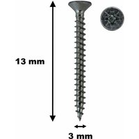No Brand - 100 Stück Holzschrauben, tf, Stahl verzinkt, 3 x 13 mm von NO BRAND