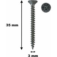 100 Stück Holzschrauben, tf, Stahl verzinkt, 3 x 35 mm von NO BRAND