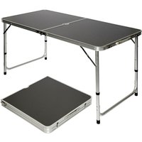 Campingtisch ca.120x60cm Klapptisch Koffertisch Falttisch Hocker Aluminium Tisch - grau von Amanka