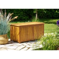 Casaria® Gartenbox Holz Akazie 205L Deckel 160kg Belastbarkeit Wetterfest Auflagenbox Aufbewahrungsbox Garten Balkon Wintergarten Sitztruhe 115x50cm von NO BRAND