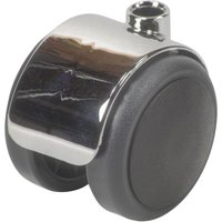 Doppel-Lenkrolle Duo Kunststoff weich 50 mm 50 kg schwarz/Chrom-Optik von NO BRAND