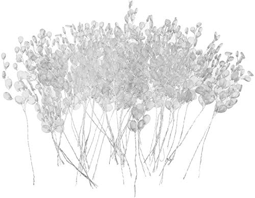 EnjoyMSS 50 Stück Wassertropfen Künstliche Acryl Blumen Picks Kristall Diamant Blume Zweige Weiß 15 cm von NO BRAND