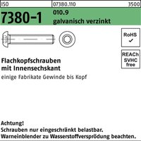 No Brand - Flachkopfschraube iso 7380-1 m.Innensechskant m 10 x 45 010.9 galvanisch verzinkt von NO BRAND