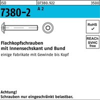 No Brand - iso 7380-2 Flachkopf-Flanschschraube vg M6x8 Edelstahl A2 blank Innensechskant 500 Stk von NO BRAND