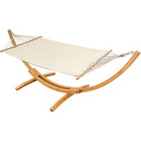 Amanka - Hängematte mit Gestell 310x120cm - Holz Hängemattengestell - beige von Amanka