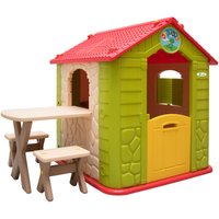 Kinder Spielhaus ab 1 - Garten Kinderhaus mit Tisch - Indoor Kinderspielhaus - grün von LittleTom