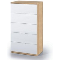 No Brand - Kommode mit Schubladen Mesquite, Wöchentlich mit 5 Schubladen, Kommode für Schlafzimmer, Moderne wöchentlich, cm 60x40h110, Eiche und Weiß No Brand - Kommode mit Schubladen Mesquite, Wöchentlich mit 5 Schubladen, Kommode für Schlafzimmer, Moderne wöchentlich, cm 60x40h110, Eiche und Weiß von NO BRAND